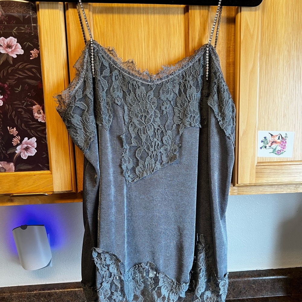Gray Lace Women’s Top